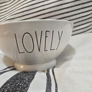 Rae Dunn Cream Ceramic Dish with Black Logo